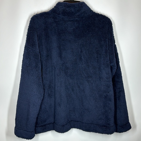 Jane and Bleecker | NWT Women’s M Medium Navy Blue Faux Fur Pullover - Picture 7 of 7
